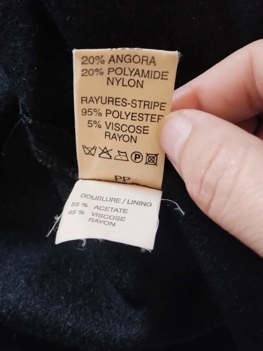 Casaco longo assimétrico preto de lã, Batiste, T44 – photo 11